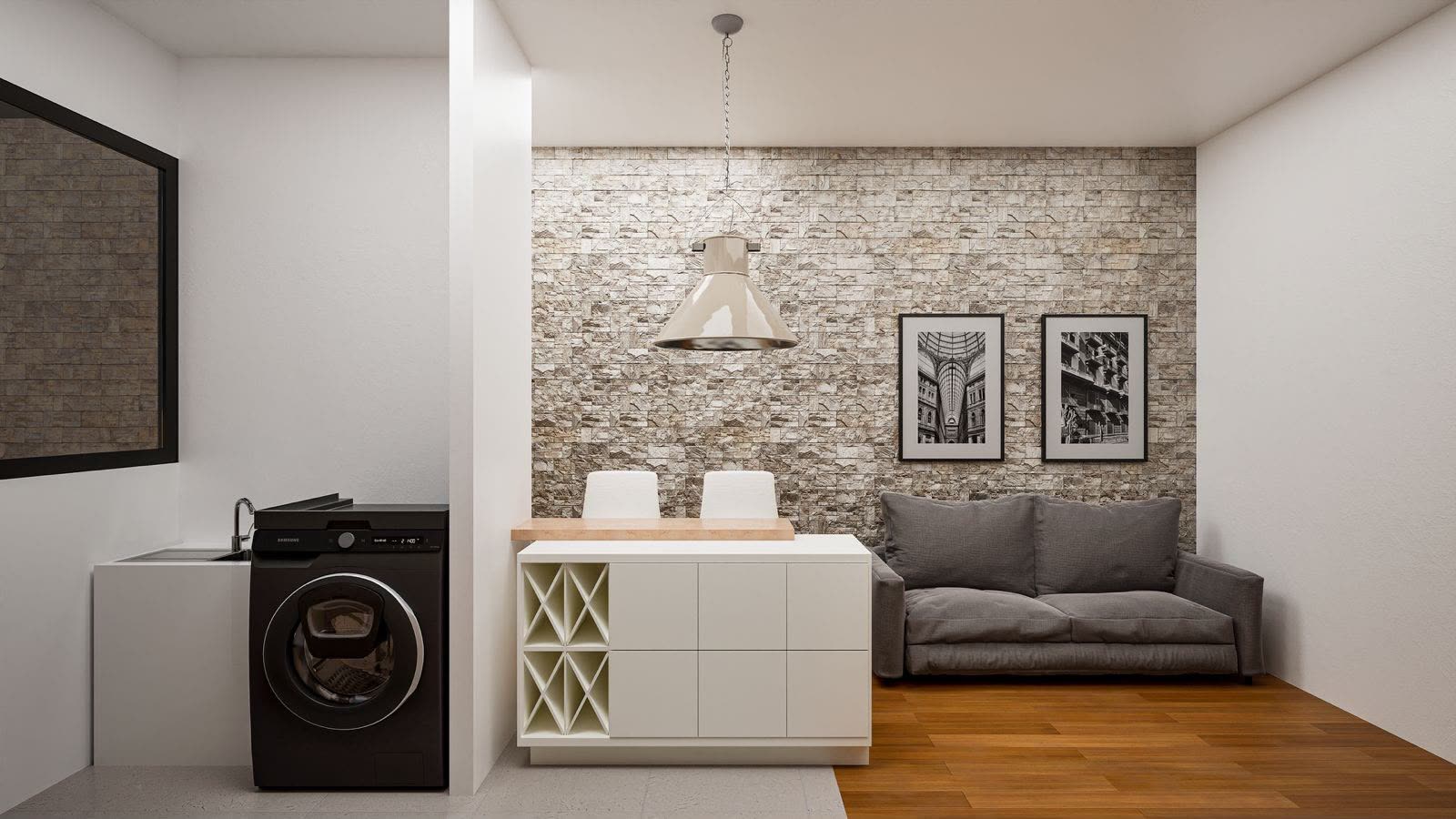 Sala e lavanderia